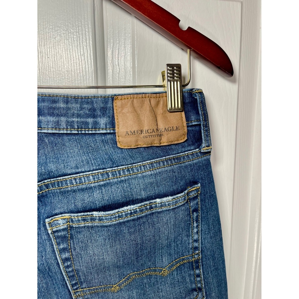 American Eagle Jeans Mens 26x30 Blue 360 Extreme Flex Slim‎ Straight Mid Rise - Picture 5 of 8